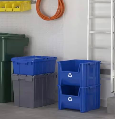 Stackable Open-Front Recycling Bin Box Containers, Blue (2-pack) RL39459