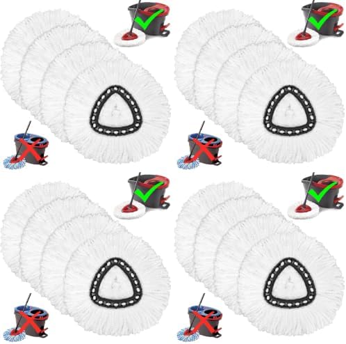 16 Pack Mop Heads Replacements for O-Ceda Easy Wrin Spin System, Microfiber Refills, Easy Cleaning Mop Repalce Head