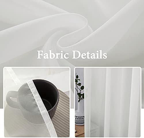 MIULEE Ivory 54 Wide and 72 Inches Length French Door Sheer Curtains | Light Filtering Window Treatment with 2 Tiebacks, Front Back Patio Glass Door, Set of 2