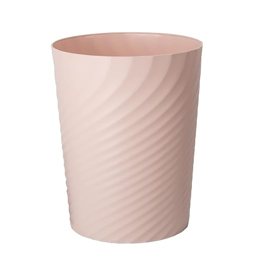 UUJOLY Plastic Small Bathroom Trash Can Wastebasket Garbage Can, Pink | Sturdy-Easy to Clean, Bathroom, Laundry Room, Kitchen, Office, Kids Room, Dorm, Bedroom, 1.8 Gallon
