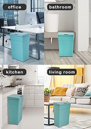 13 Gallon/50 L Kitchen Trash Can with Touch-Free & Motion Sensor Lid, Plastic Kitchen Garbage Can, Automatic Trash Can Bathroom Bedroom Trash Bin
