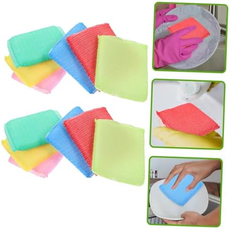ULTECHNOVO 12pcs Non Scratch Scouring Pad Dish Sponges for Washing Dishes Soft Nylon Kitchen Cleaning Sponges with Superior Stain Removal Power Flexible and for Utensils and Hard Surfaces