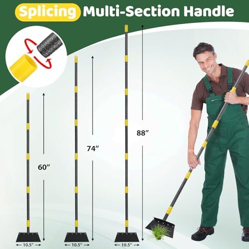 Ice Scraper, Snow Shovel, 2 Spades, 60" Detachable Garden Flat Shovel Scraper, Multifunctional Garden Cleaning Shovels,Heavy Duty Floor Scrapers for Weeding, Edging, Driveway Snow Ice Removal