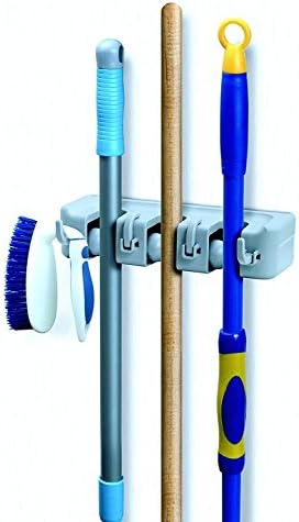 Mop & Broom organizer 3-Slots (White)