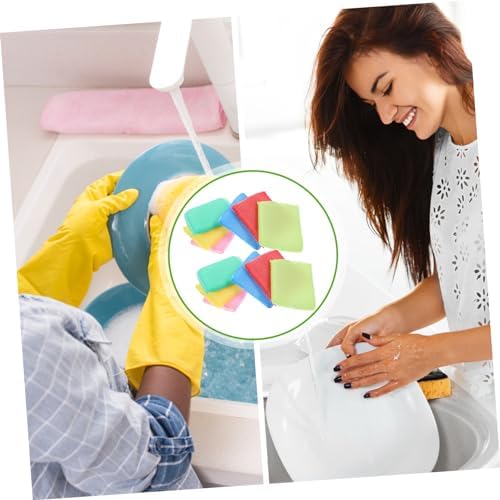 VALICLUD 12pcs Kitchen Scrubber Sponges Non Scratch Dish Scrub Pads for Hard Surfaces Superior Cleaning Power with Comfortable Use for Dishwashing