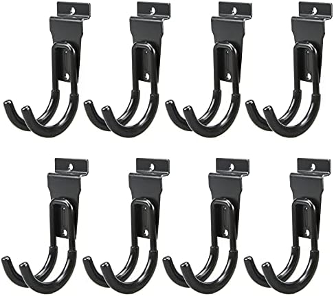 Slatwall Hooks, Heavy-Duty Slatwall Accessories, Black Slat Wall J Hooks, 8 Pack