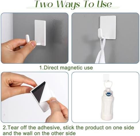 Teenyyou 36 Pcs White Wall Hook Set,Include 24pcs Hanging Hook,12pcs Broom and Mop Holder Wall Mounted for Bathroom,Kitchen,Office,Outdoor and Indoor Tool Organizer