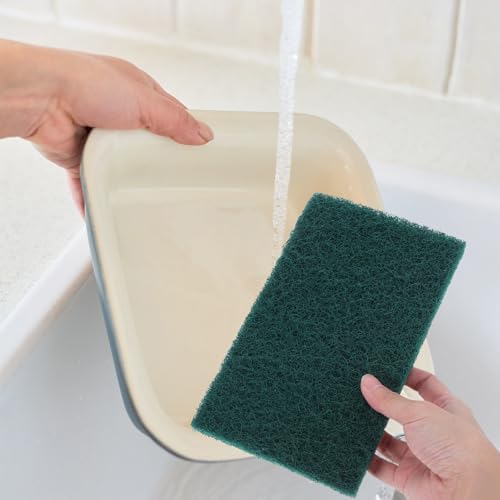 GANAZONO 5pcs Non-Scratch Scouring Pads Heavy Duty Reusable Kitchen Scrubber for Dishwashing and Metal Grills Nylon Household Cleaning Pads with Anti-Grease Technology Multipurpose Bowl