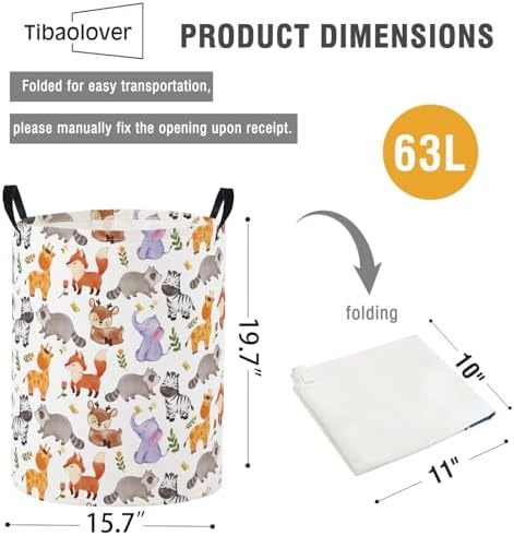 Baby Laundry Basket Baby Nursery Hamper Kids Laundry Basket Toy Storage Bin for Boys Room Decor Gift Baskets for Bedroom Bathroom(Animal)