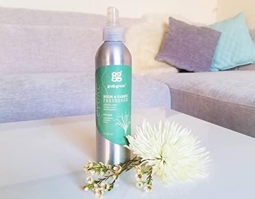 Grab Green Room and Fabric Freshener Spray, Vetiver, 3 x 7 oz Bottles | Plant & mineral-based, Odor Eliminator, Naturally derived, Made in USA