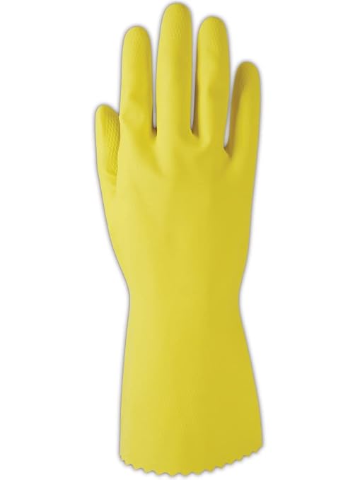 MAGID ComfortFlex 15 Mil Flock-Lined Latex Cleaning Gloves, 48 Pairs, 626
