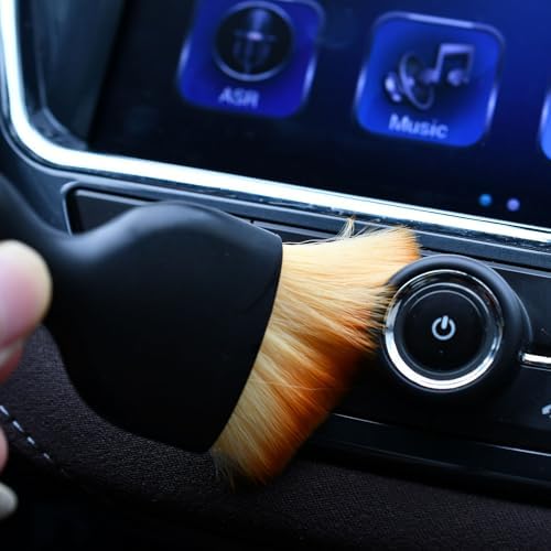 4Pack Car Detailing Brush for Car Infotainment Screen and Air Vents | Soft Bristle Cleaning Brush for Dashboard, Buttons, Leather, Skylight, Soft bristles and Scratch-Free Car Accessories