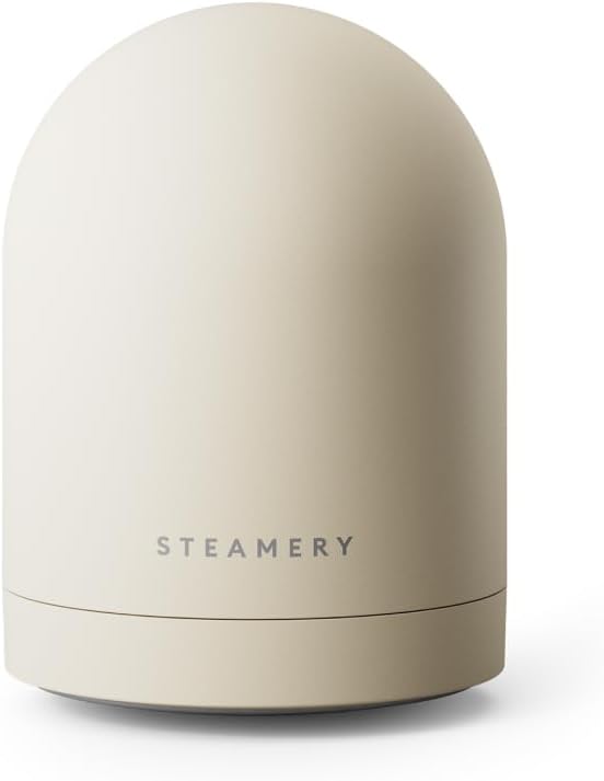 Steamery Pilo Icon Fabric Shaver for Clothes, Rechargeable Lint Remover & Sweater Shaver with USB-C, Replaceable Battery, Dual Mesh Covers, Large Shaving Surface, Scandinavian Design (Beige)