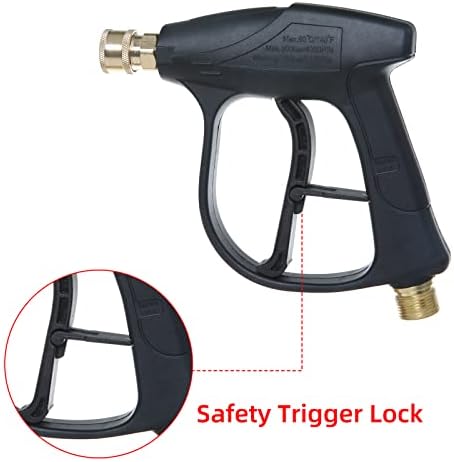 Sooprinse High Pressure Washer Gun 3000 PSI Max, Power Washer Short Gun with 1/4 Inch Quick Connector, M22-14