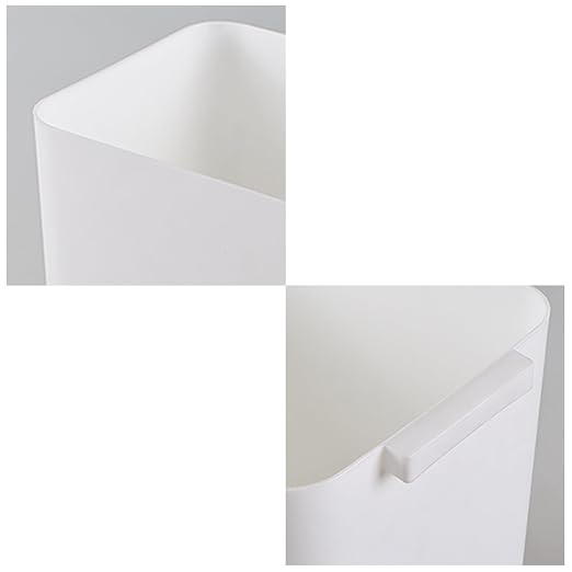 Zopnny 3-Pack 4.5 Gallon Slim Plastic Trash Can, Trash Waste Grabage Can | Small Rectangular Commercial Office Recycling Bin, Space-Saving Wastebasket for Bathroom, Bedroom, Kitchen, White