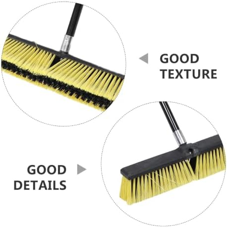 Heavy Duty Outdoor Push Broom with Pp Bristles for Concrete and Floor Cleaning, 80cm Long Handle Yard Broom for Driveway and Patio Sweeping