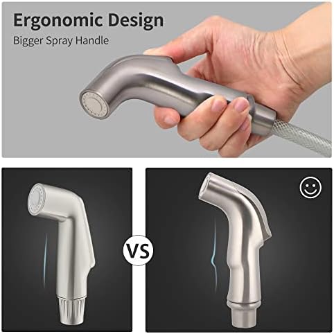 Universal Fit Sink Spray Attachment, Kitchen Side Sprayer Head, Pull Out Spray Head, Faucet Sprayer Replacement for Delta, Moen, Kolher and Other OEM Brands, Brushed Nickel Finish, Ergonomic Design