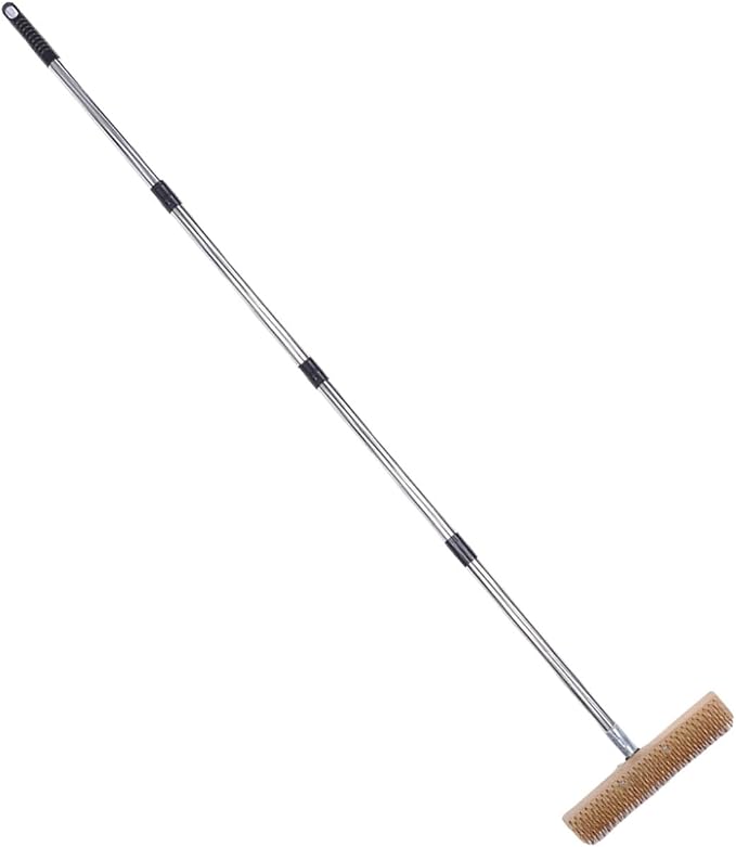 Yosoo Stainless Steel Wire Scrub Brush 45 Degree Brush Head Long Handle 160cm Adjustable Pole Heavy Duty Deck Floor Scrubber for Concrete Patio Moss Removal Grime Cleaner (30cm / 11.8in)