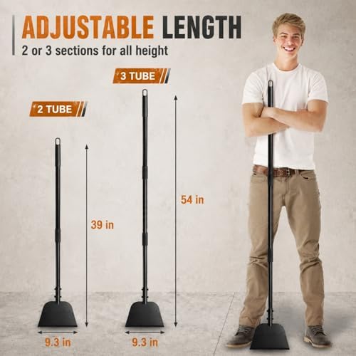 Garden Flat Shovel, 54 Inch Heavy Duty Ice Scraper Chopper | Multifunctional Garden Cleaning Scraper with Adjustable Handle, Snow Shovel Tool for Weeding Driveway Sidewalk Cleaning