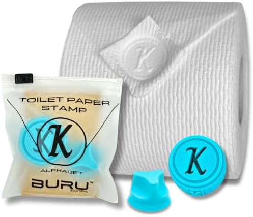 Toilet Paper Stamp Alphabet (Letter K) - Add a Unique Personal Touch to Your Bathroom Decor! Enhance Home Decor. Ideal for Housekeeping, Hotels, Rentals, Home Staging Decor