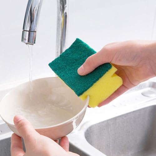 LIFKOME 10pcs Non-Scratch Dish Sponge Scrubber Pads Multipurpose Cleaning Sponge Pads for Kitchen Pots Pans and Tableware Cleaning