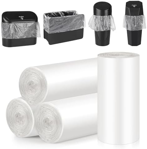 Accmor Mini Car Trash Can Bags for Auto Trash Bin, 120 Count Small Garbage Organizer Bags Tear-Resistant, Liner Refills (Vehicle Trash Can is not Included), White