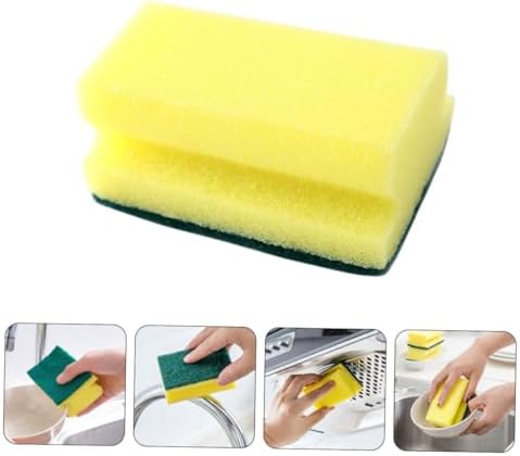 Ipetboom 10pcs Non Scratch Sponge Scrub Pads Kitchen Cleaning Sponges for Dishwashing Scratch Resistant Pot Scrubbers Multifunctional Bulk for Utensils and Surfaces