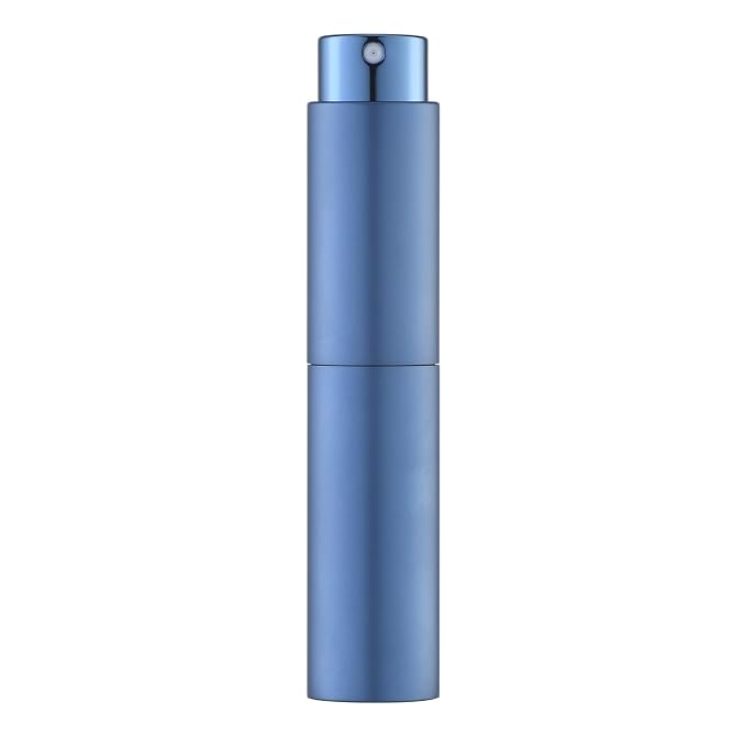 Tekson 10ml Travel Perfume Atomizer, Cologne Spray Bottle, Coffee Sprayer | Mini spray bottle refillable, for espresso, RDT, water, coffee bean, small size, twist up, portable, for men & women, blue