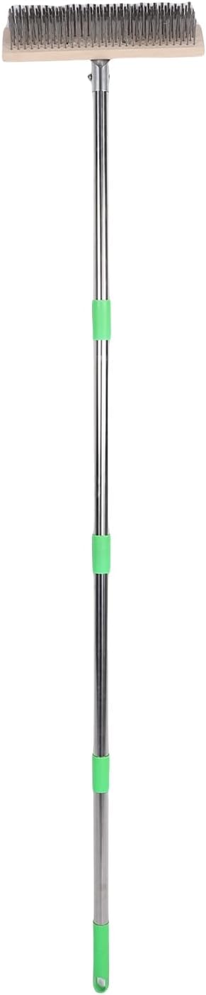 Floor Scrub Brush, Stainless Steel Adjustable 80-160cm Handle Scrub Brush with Long Handle Deck with Detachable Sections for Bathroom Patio Garage Kitchen Deck