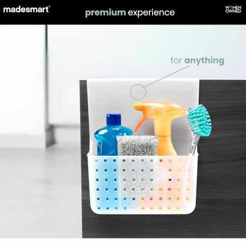 madesmart Over Door Cabinet Organizer, Frost | open bin, space saving, cleaners pantry items, under sink supplies, woman owned