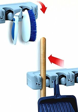 Mop & Broom organizer 3-Slots (White)