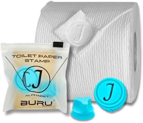 Toilet Paper Stamp Alphabet (Letter J) - Add a Unique Personal Touch to Your Bathroom Decor! Enhance Home Decor. Ideal for Housekeeping, Hotels, Rentals, Home Staging Decor
