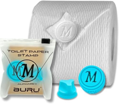 Toilet Paper Stamp Alphabet (Letter M) - Add a Unique Personal Touch to Your Bathroom Decor! Enhance Home Decor. Ideal for Housekeeping, Hotels, Rentals, Home Staging Decor