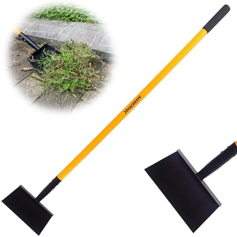 Cleaning Shovel, 51 Inch Heavy Duty Flat Snow Weeding Tool | Multifunctional, Tungsten Steel, Fiberglass, One-Piece Handle, 2 LB, No Assembly Required, Driveway, Patio, Garden, Sidewalk