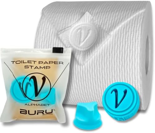 Toilet Paper Stamp Alphabet (Letter V) - Add a Unique Personal Touch to Your Bathroom Decor! Enhance Home Decor. Ideal for Housekeeping, Hotels, Rentals, Home Staging Decor