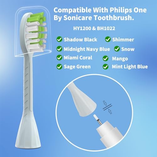 10 Pack Toothbrush Replacement Heads for Philips One Sonicare, Light Blue | Medium bristles, Aldult Tooth Brush Heads Refill