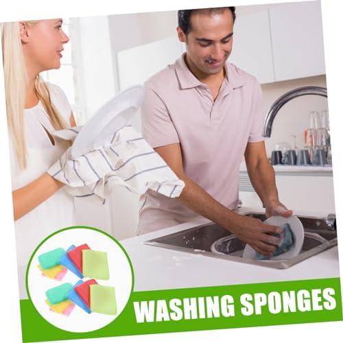 12pcs Non Scratch Scouring Pad Sponge for Kitchen Dishes Soft Nylon Scrubbers with Powerful Stain Removal Safe and Odor Cleaning Sponges for Utensils and Hard Surfaces