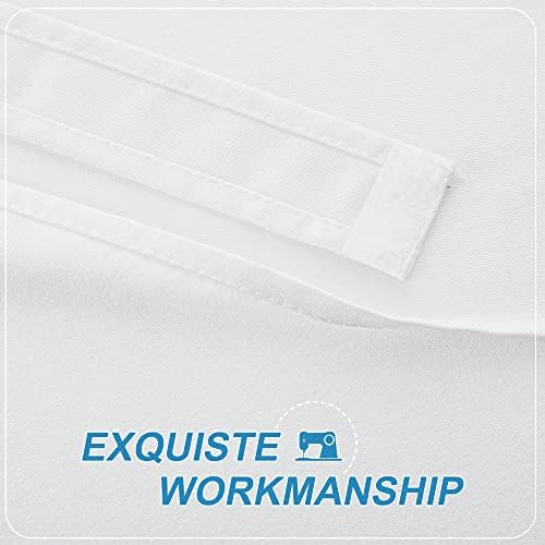 RYB HOME Door Window Curtains Privacy Sunlight Shades for Classroom Cover | Lockdown Shades, Room Darkening, Blocks Views, Thermal Insulated, 2 Adhesive Strips, No Drill, W26 x L20, White, 1 Panel