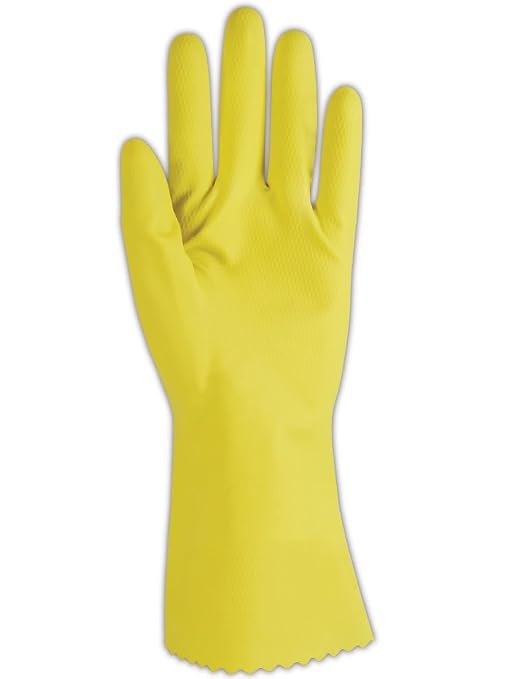 MAGID ComfortFlex 15 Mil Flock-Lined Latex Cleaning Gloves, 48 Pairs, 626