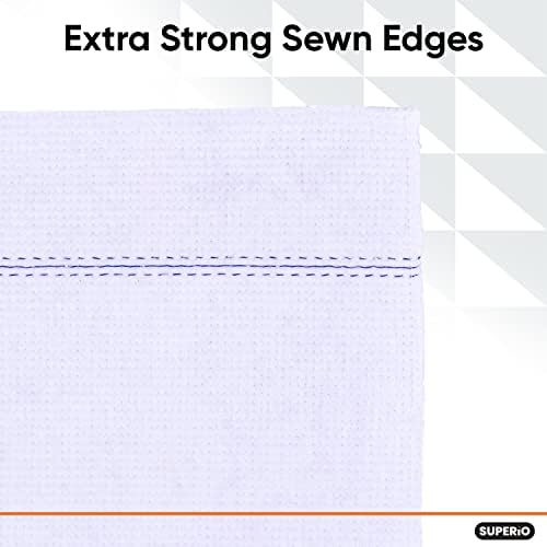Superio Squeegee Mopping Towel Floor Cloth White Cloth for Cuban Style Mop, Israeli Sponga, Kitchen, Bathroom Cleaning, Tile, Stone, Wood, Floor Washing, Drying Towel -18"x24", 36 Pack