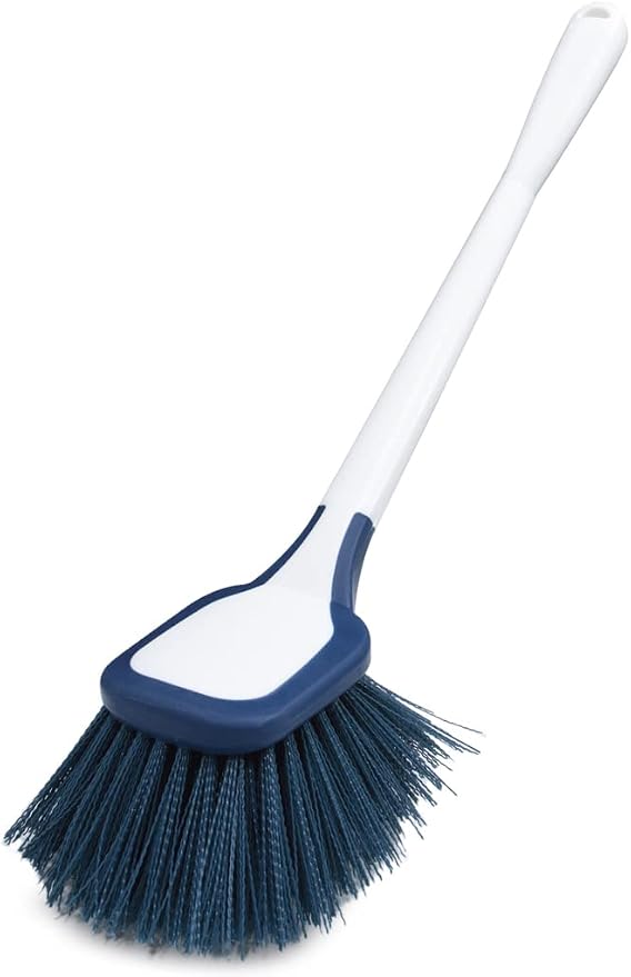 Unger EZ Reach Shower Tub and Tile Scrub Brush, Crevice Bathroom Cleaning Supplies, Non-Scratch Scrubber Tool for Showers, Fixtures, Bathtubs, Drains, Grout, and Marble