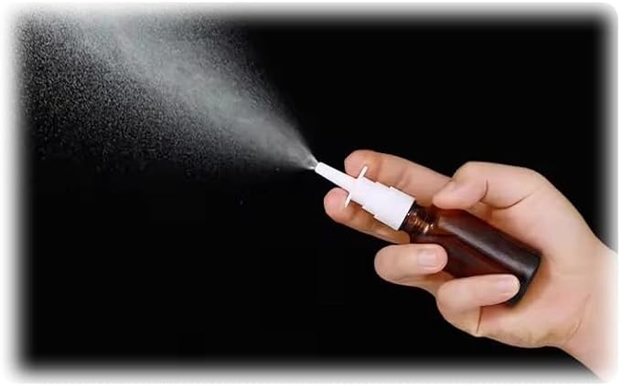 Nasal Spray Bottle Empty Amber Glass 1 oz Nasal Sprayer! EMPTY, Refillable, Travel Sized, Quality Glass for Saline Applications! (4 amber bottles)