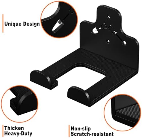 Garage Organizer Trimmer Rack Wall Mount, Weedeater Hanger, Black, 2 Pack | Heavy Duty Garage Power Tool Hanger,Weed Wacker Holder Wall Mount for Grass Trimmer,Hedge Trimmer,Garage Trimmer,Garden Tools