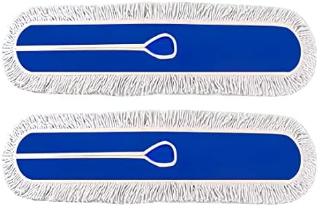 24" Industrial-Grade Cotton Dust Mop Head Refills – Easy Sweep for Home, Gym, Commercial Spaces – Heavy-Duty for Janitorial &Sweeper Replacement Housekeeping & Floor Sweeping (2)