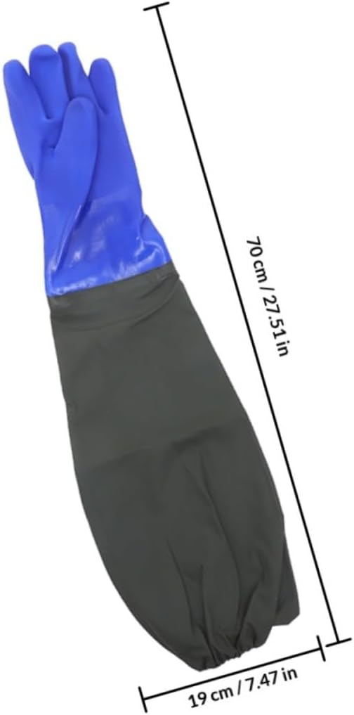 2 Pairs Waterproof Long Cuff Rubber Cleaning Gloves, Elbow-length Heavy Duty Reusable Kitchen Gloves with Flocked Lining, Suitable for Dishwashing and Household Cleaning