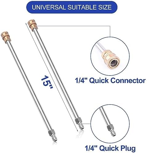 16.5''Pressure Washer Surface Cleaner, 4000 PSI Power Washer Surface Cleaner with 4 Wheels, Stainless Steel Housing Power Washer Accessories with 2 Replacement Nozzles for Concrete Driveway Cleaner