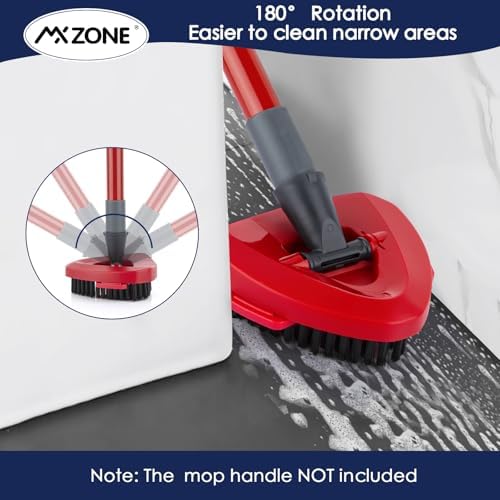 Scrub Brush & Mop Base Replacement for O-Cedar RinseClean 2-Tank System | Includes 1 triangle base and hard-PP mop scrubber brush head; 180-degree swivel tackles soap scum. Not for EasyWring 1-Tank.