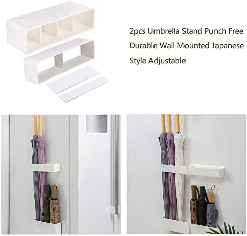 Umbrella Stand Holder Indoor, Wall Mounted No Punching Umbrella Storage Rack, Detachable Japanese Style Umbrella Stand Space Saving for Hotel Hallway Home Office