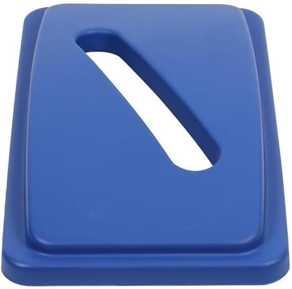 Plexon, Blue Recycling Lid for 23 Gallon High, Narrow Trash Cans with Paper Slot, Outdoor, 2 Pack