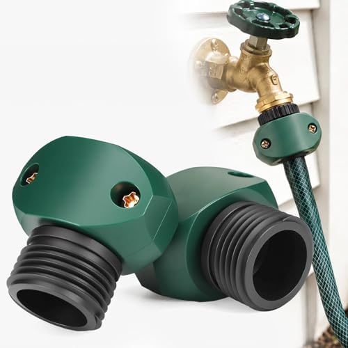 Pangda 2 Pack Garden Hose Mender Repair, Fits 5/8" or 3/4" Garden Hoses, Rust-free Poly Hose Connector with Clamp(Green, Black, Male)